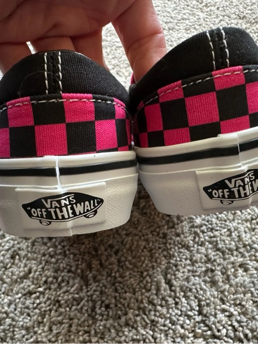Little kids size 12 slip on vans. Hot pink and black checkers. Brand new! - Picture 5 of 5
